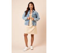 Petite Oversized Denim Jacket Dorothy Perkins Light Wash 8