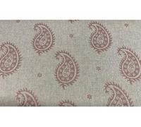 Petite Paisley Linen Dusky Pink 140cm Wide Designer Material Sewing Upholstery Curtain Craft Fabric (A Sample)