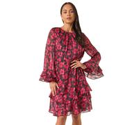 Petite Paisley Print Frill Dress Roman Black 12
