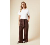Petite Paperbag Belted Wide Leg Trouser Dorothy Perkins Chocolate 14