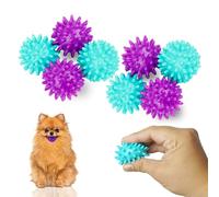 Petite Paws Spiky Dog Ball 1.8 Inch Squeaky Toy for Small Dogs Aggressive Chewers Puppy Teething Toys Dog Spike Ball for Training and Teeth Cleaning - 8 Pack