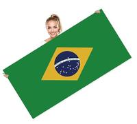 Petite Pine 28×56 inch Brazil Beach Towel,72×142 CM Large Brazilian Flag Soft Microfiber Sand Free Towel,Lightweight Thin Quick Dry Towels for Sport Travel Pool