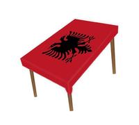 Petite Pine 60×82 Inch Rectangle Albania Flag Polyester Tablecloth,Large 5×6.8 FT Albanian Runner Decoration,Table colth Cover for Outdoor Picnic Kitchen Dining Home Decor Holiday Camping