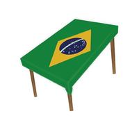 Petite Pine 60×82 Inch Rectangle Brazil Flag Polyester Tablecloth,Large 5×6.8 FT Brazilian Runner Decoration,Table colth Cover For Outdoor Picnic Kitchen Dining Home Decor Holiday Camping
