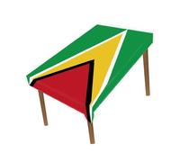 Petite Pine 60×82 Inch Rectangle Guyana Flag Polyester Tablecloth,Large 5×6.8 FT Guyanese Runner Decoration,Table colth Cover For Outdoor Picnic Kitchen Dining Home Decor Holiday Camping