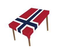 Petite Pine 60×82 Inch Rectangle Norway Flag Polyester Tablecloth,Large 5×6.8 FT Norwegian Runner Decoration,Table colth Cover For Outdoor Picnic Kitchen Dining Home Decor Holiday Camping
