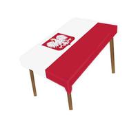 Petite Pine 60×82 Inch Rectangle Poland Flag Polyester Tablecloth,Large 5×6.8 FT Polish Runner Decoration,Table colth Cover For Outdoor Picnic Kitchen Dining Home Decor Holiday Camping