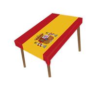 Petite Pine 60×82 Inch Rectangle Spain Flag Polyester Tablecloth,Large 5×6.8 FT Spanish Runner Decoration,Table colth Cover for Outdoor Picnic Kitchen Dining Home Decor Holiday Camping