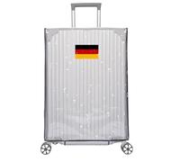 Petite Pine Clear PVC Suitcase Cover, Waterproof Luggage Cover, Rainproof Cover Protection with Germany German Flag Sticker, klar, 24 inch, Clear