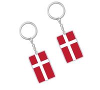 Petite Pine Denmark Flag Key Fob Acrylic Denmark Danish Key Chain Denmark 2 Packs
