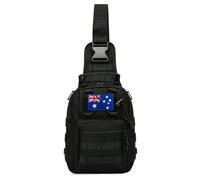 Petite Pine Tactical Sling Bag with Australia Flag Patch, Single Shoulder Chest Daypack Backpack Australian Patches