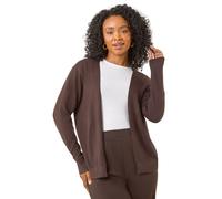 Petite Plain Stretch Cardigan Roman Chocolate 8