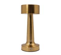 Petite Plated Metal Rechargeable Battery Touch Dimmable Table Lamp Happy Homewares Gold One Size