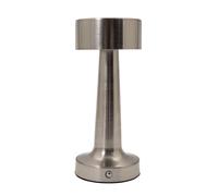 Petite Plated Metal Rechargeable Battery Touch Dimmable Table Lamp Happy Homewares Metallic Silver One Size