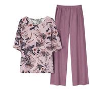 Petite Pyjamas For Women Uk Women Sexy Nightwear Short Sleeved Summer Cardigan Loose Comfortable Medium Elderly Shirt Trousers Two Piece Suit Black V Neck Jumper Satin Short Light Violet Xxxl