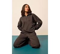 Petite Quarter Zip Sweatshirt PixieGirl Chocolate 14