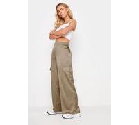 PixieGirl Petite Mocha Brown Satin Cargo Trousers Petite