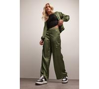 Petite Satin Cargo Trousers PixieGirl Green 8