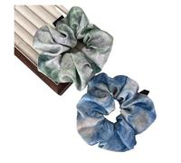 Petite Satin Scrunchies， Fabric Hair Rope 2pcs Multicolor Oil Painting Smear Forest Fairy Tail(Color3)