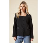 Petite Satin Sweetheart Neckline Jacket Dorothy Perkins Black 14