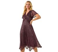 Petite Shimmer Twist Front Midi Dress Roman Pink 14