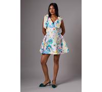 Petite Skater Mini Dress With Bow Straps Coast Blush 6