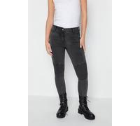 Petite Skinny Biker Jeans PixieGirl Black 8