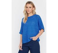 Petite Slash Neck Short Sleeve Jumper M&Co Blue 8-10