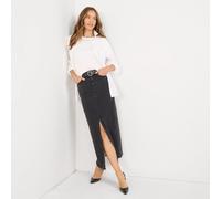 Petite Soft Denim Maxi Skirt lands end Black 16