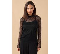 Petite Spot Mesh Top PixieGirl Black 12