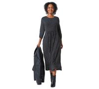 Petite Spot Pocket Stretch Ruched Midi Dress Roman Black 8