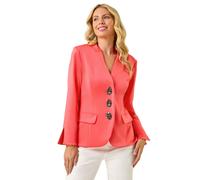 Petite Statement Button Blazer Roman Coral 14