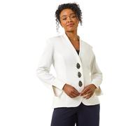 Petite Statement Button Blazer Roman Ivory 14
