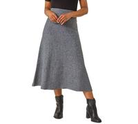 Petite Stretch Knitted Midi Skirt Roman Grey 14