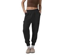 Petite Sweatpants for Women Fall Winter Wide Leg Low Rise Joggers Baggy Lightweight Fleece Lined Soft Track Pants Black