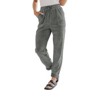 Petite Trousers Women Short Leg Work Corduroy Trousers Womens Casual Stretch Pull On High Waisted Wide Leg Trousers Ladies Lightweight Full Length Vintage Lounge Pants with Button Zipper 4 Pockets