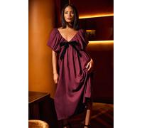 Petite Velvet Bow Mini Dress PixieGirl Red 8