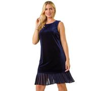 Petite Velvet Contrast Hem Dress Roman Midnight 12