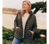 Petite Wanderweight Down Ultralight Packable Jacket with Hood lands end Bottle Green 10-12