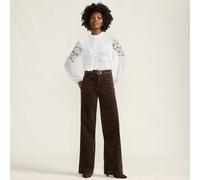 Petite Wide Leg Cord Jeans, High Waisted lands end Dark Brown 18
