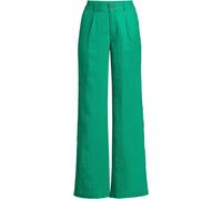 Petite Wide Leg Pleated Linen Trousers lands end Bright Green 14-16