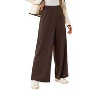 Petite Wide Leg Ponte Stretch Trouser Roman Chocolate 14
