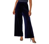 Petite Wide Leg Velvet Stretch Trouser Roman Midnight 8