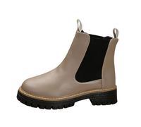 Petite Women Women's Ankle Boots Fashion Chunky Winter Rain Easy On Lightweight Country Walk Dog Walking Ladies Knee High Suede Block Heel Wide Calf (19) Khaki