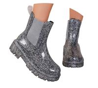 Petite Women Womens Rylien Stretch Rain Boots 10 Snow Wellies Block Heel Suede Rainy Days Country Walk Western Cowboy Knee High Faux Leather (11) Grey