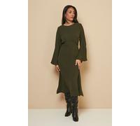 Petite Woven Flared Sleeve Midaxi Wallis Khaki 8
