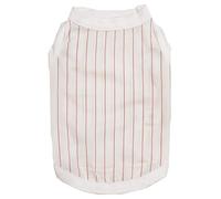 Petitebella Baseball Jersey Puppy Dog Shirt (White/Red Stripes, Medium)