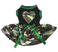 Petitebella Camouflage Heart Puppy Dog Dress (Black/Camouflage, XX-Large)