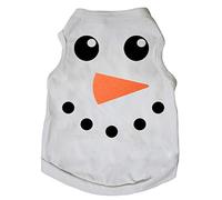 Petitebella Cute Snowman Face Puppy Dog Shirt (White, Small)