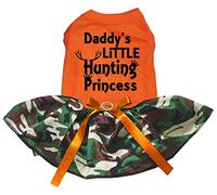 Petitebella Daddy's Little Hunting Princess Puppy Dog Dress (Orange/Camouflage, Large)